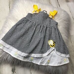 Vintage Bonnie Baby Bee Dress Size 12M black vtg 12 months twelve baby girl